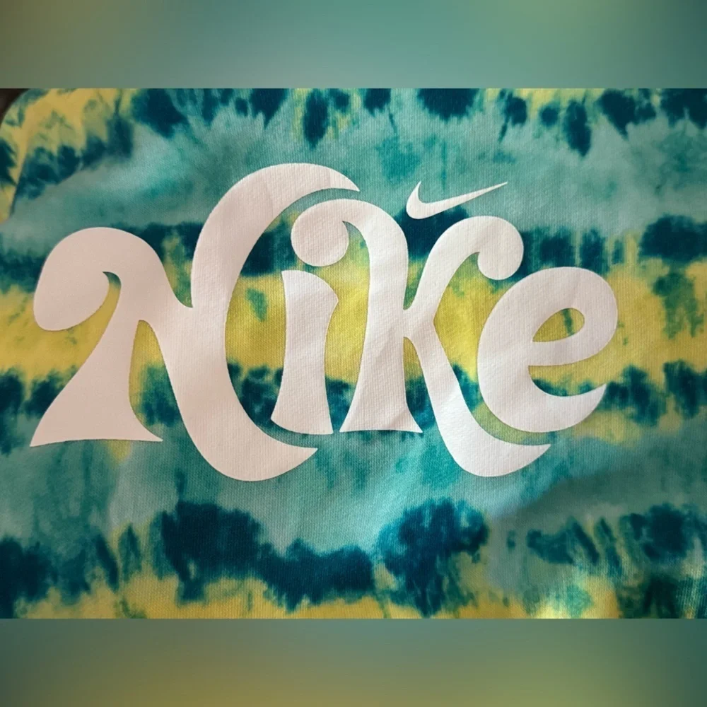 Nike Tie Dye Club Fleece Hoodie Blue Yellow Youth Small Pullover